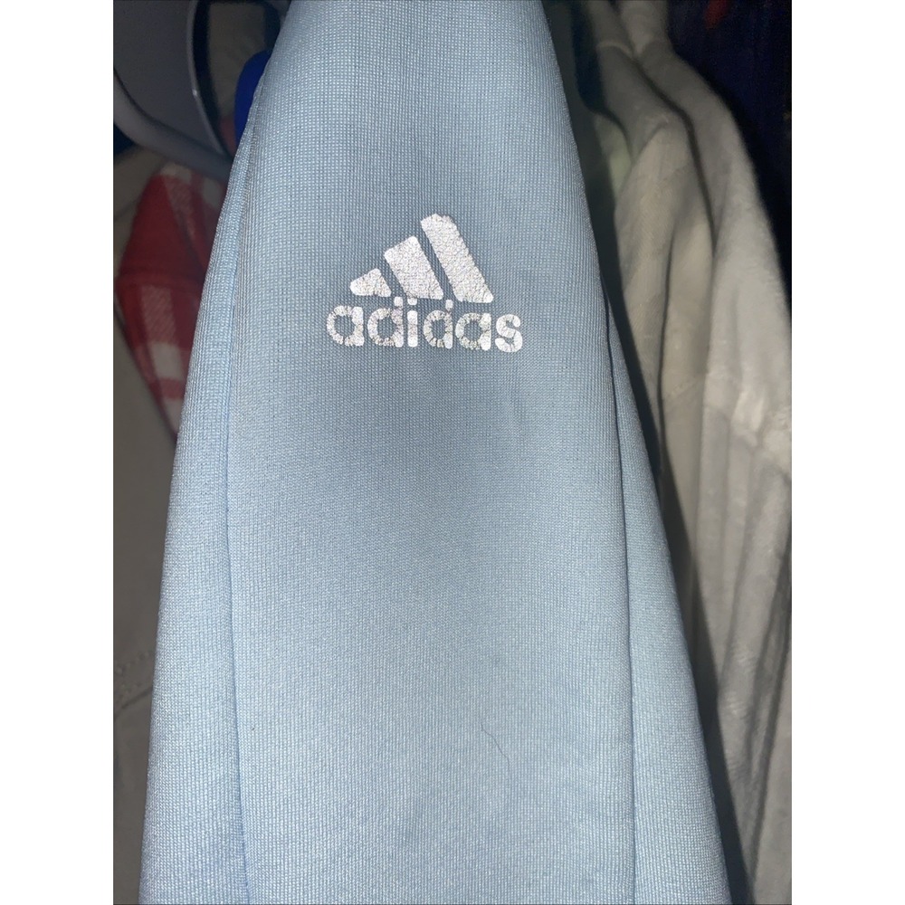 Adidas Womens L Jacket Full Zip ClimaWarm Fitted Powder Blue Athletic - Picture 12 of 12